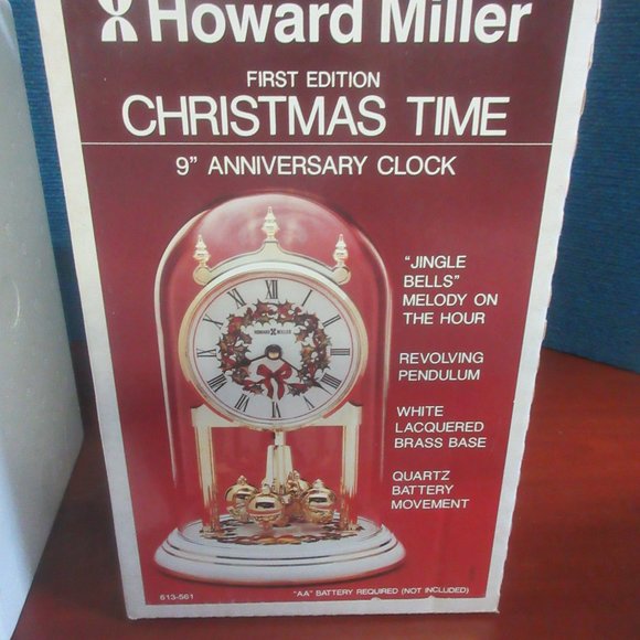6 HOWARD MILLER CHRISTMAS TIME 9" ANNIVERSARY CLOCK 1st Ed '93 '95 '96 '97 '98 - Picture 3 of 11